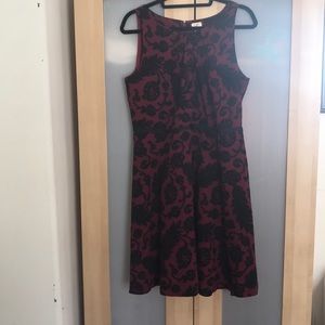 Red and black printed dress - loft